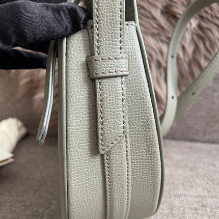 Preloved Authentic Polène Numéro Un Nano – Sage Green Textured Leather