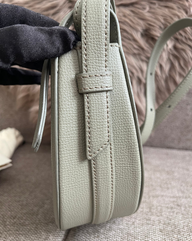 Preloved Authentic Polène Numéro Un Nano – Sage Green Textured Leather