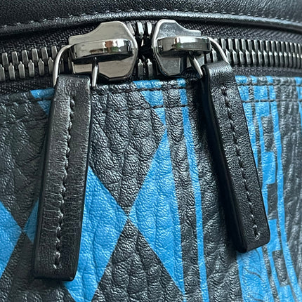 Preloved Authentic MCM Stark Backpack in Blue Black Visetos
