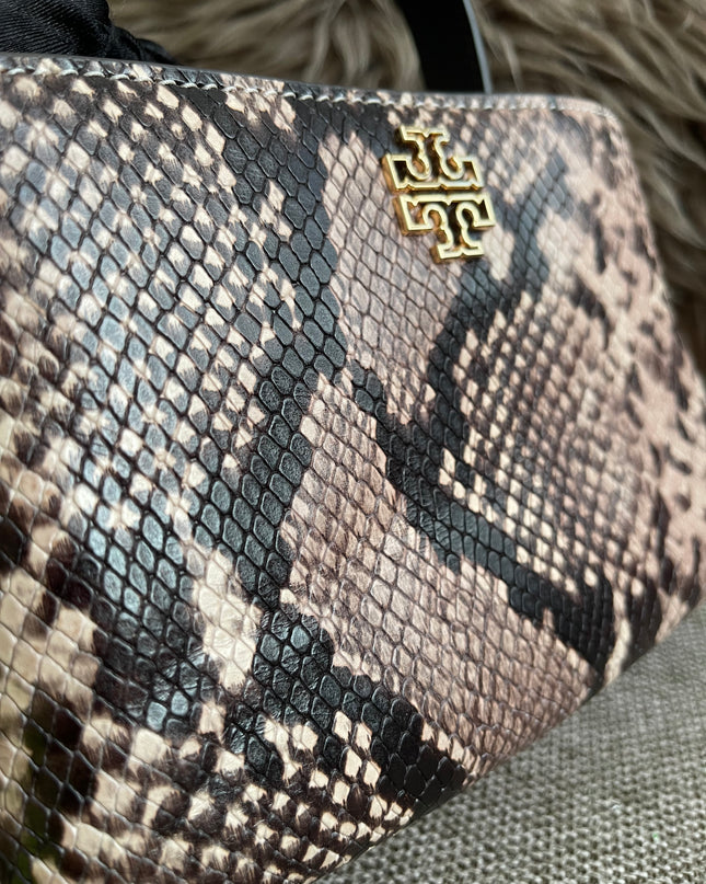 Preloved Authentic Tory Burch Mini Satchel Shell in Snake-Embossed Leather