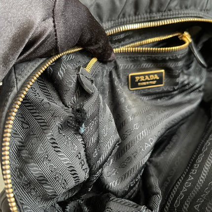Preloved Authentic Prada Quilted Nylon Tessuto Bomber Bag – Black