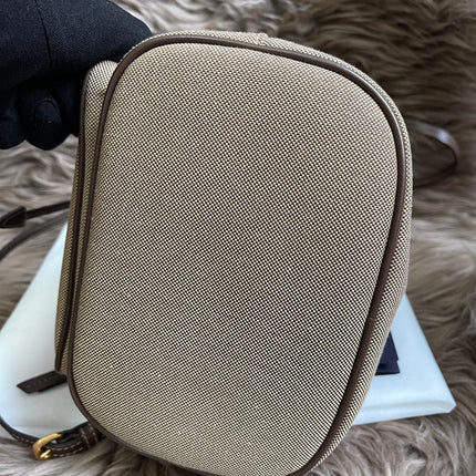 Preloved Prada  2021 Logo Jacquard Bucket Bag