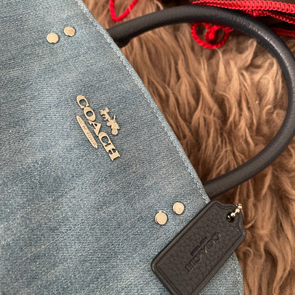 Authentic Preloved Coach Mini Lillie Carryall (Denim Multi)