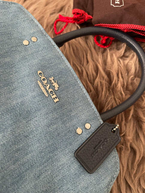 Authentic Preloved Coach Mini Lillie Carryall (Denim Multi)
