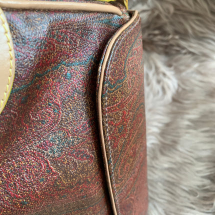 Etro Multicolor Paisley Coated Canvas and Leather Flap Crossbody Bag