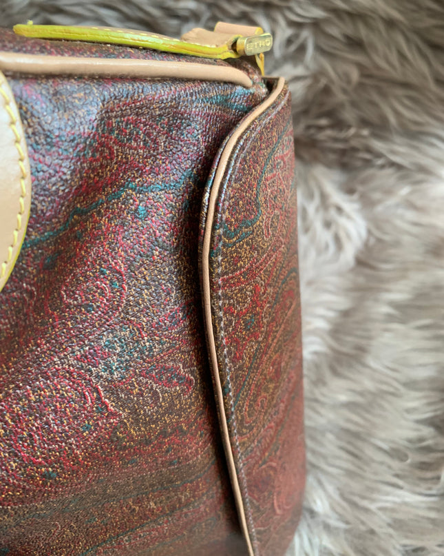 Etro Multicolor Paisley Coated Canvas and Leather Flap Crossbody Bag