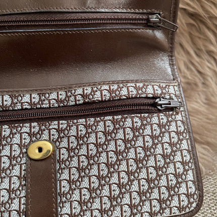 Preloved Authentic Christian Dior Trotter long wallet in brown logo monogram canvas