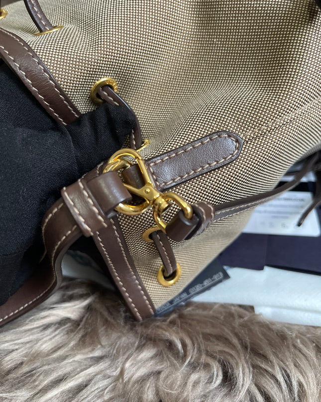 Preloved Prada  2021 Logo Jacquard Bucket Bag