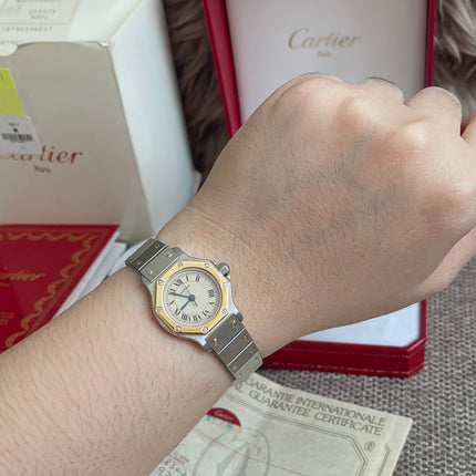 Preloved Authentic Cartier Santos Octagon — Two-Tone Steel & 18k Gold