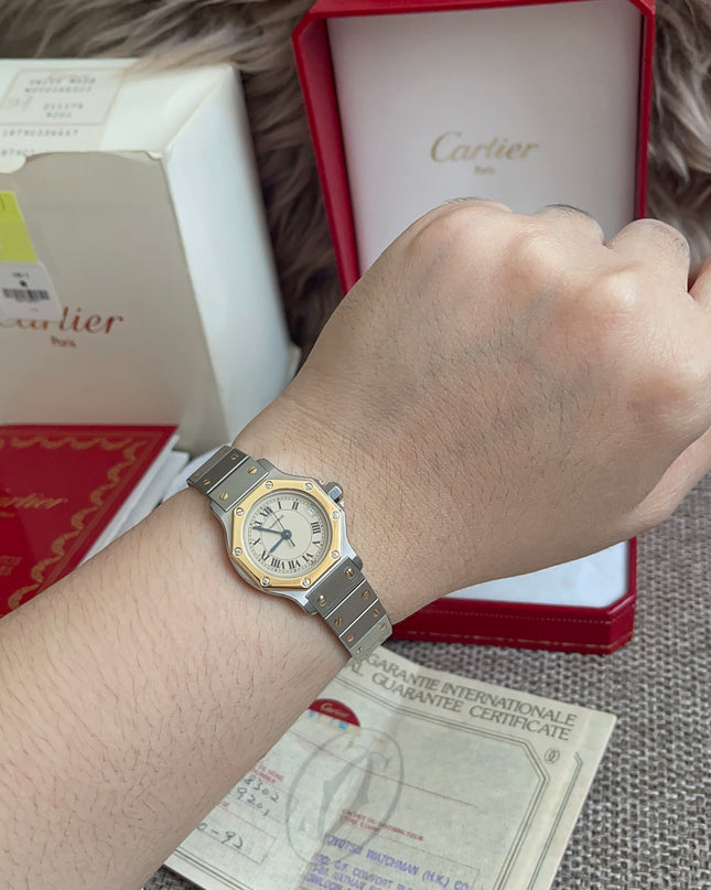 Preloved Authentic Cartier Santos Octagon — Two-Tone Steel & 18k Gold