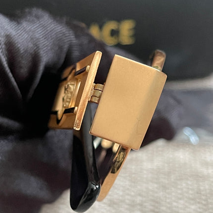 Preloved Authentic Versace Biggie Oval Sunglasses – Black & Gold Medusa, VE2176