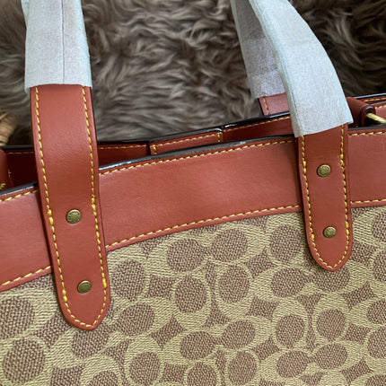 COACH Field Tote in Signature Canvas with Horse & Carriage Print
