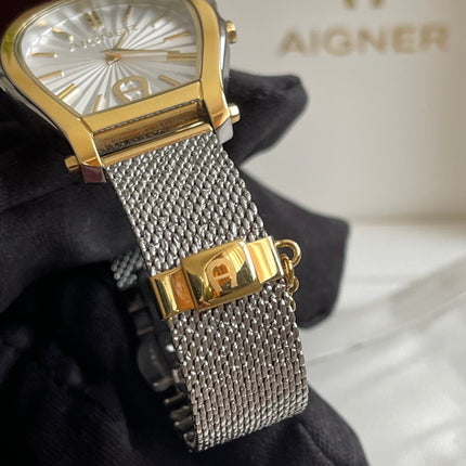 Preloved Authentic Aigner Pavia Ladies Watch - Two-Tone Stainless Steel, Mesh Bracelet