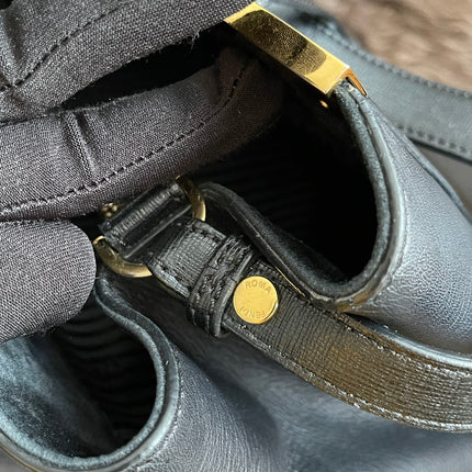 Preloved Fendi 2 Jours Bag Medium in Black w/initial