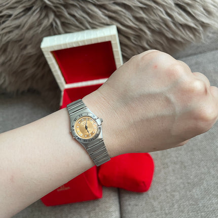 Preloved Authentic Omega Constellation Mini Cindy Crawford Orange Dial Ladies Watch