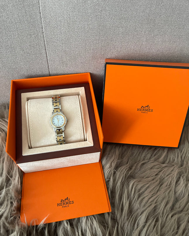 Preloved Authentic Hermès Clipper Watch 2 tone