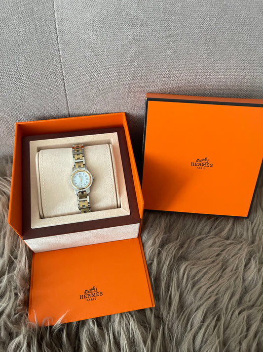 Preloved Authentic Hermès Clipper Watch 2 tone