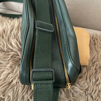 Preloved Authentic Louis Vuitton Green Taiga Leather Reporter PM Messenger Bag