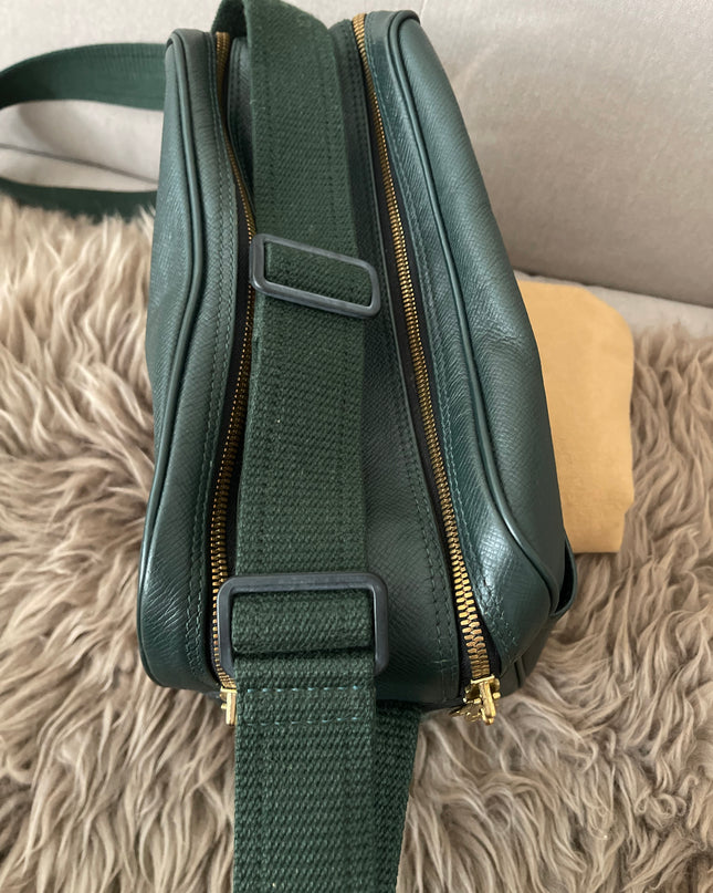 Preloved Authentic Louis Vuitton Green Taiga Leather Reporter PM Messenger Bag