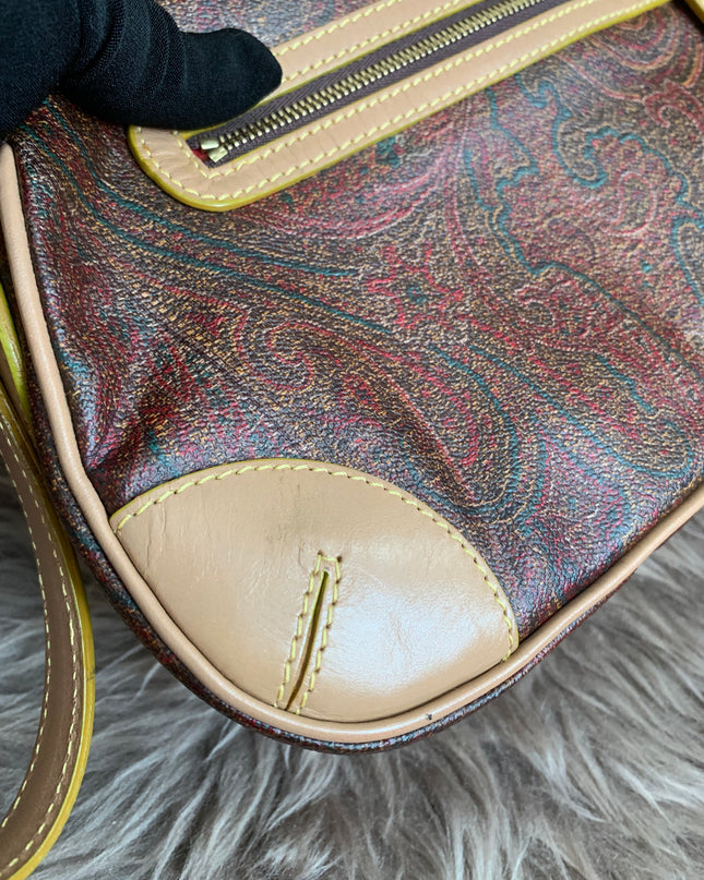 Etro Multicolor Paisley Coated Canvas and Leather Flap Crossbody Bag