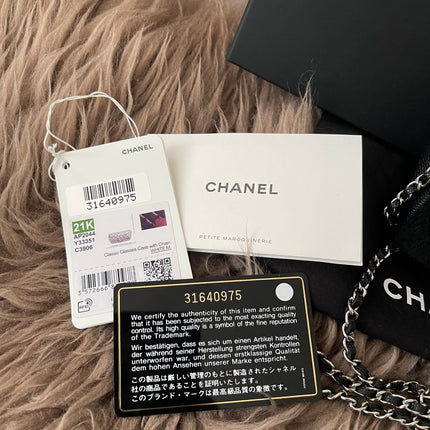 Preloved Authentic Chanel Glasses Case with Chain