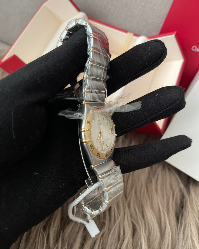 Preloved Authentic Omega Constellation 34mm/17cm, steel ‑ yellow gold on steel ‑ gold full bar