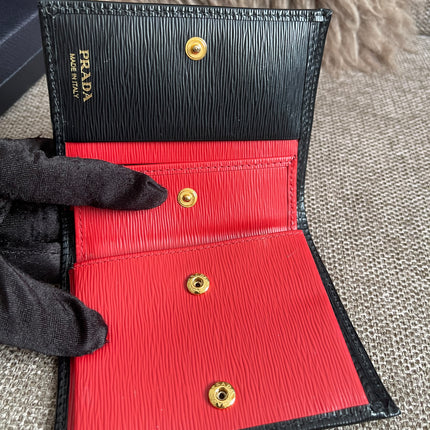 Preloved Authentic Prada Portafoglio Verticale Piccolo Small Vertical Wallet