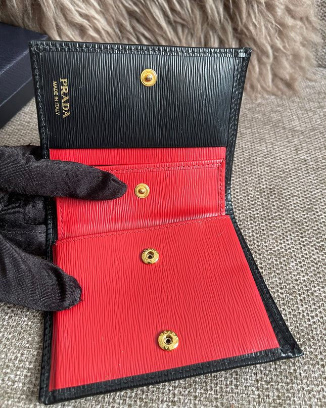 Preloved Authentic Prada Portafoglio Verticale Piccolo Small Vertical Wallet