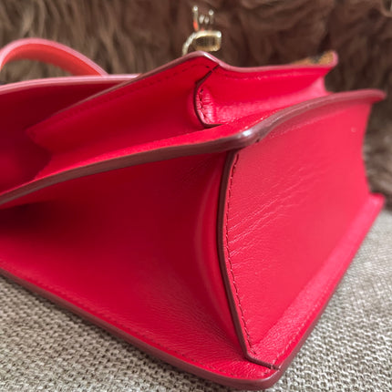 Preloved Authentic MCM Patricia Top Handle Bag – Fiesta Red with Cognac Visetos Panel
