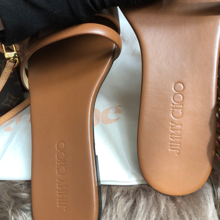 Preloved Jimmy Choo Laran Flats in Nappa 38 1/2