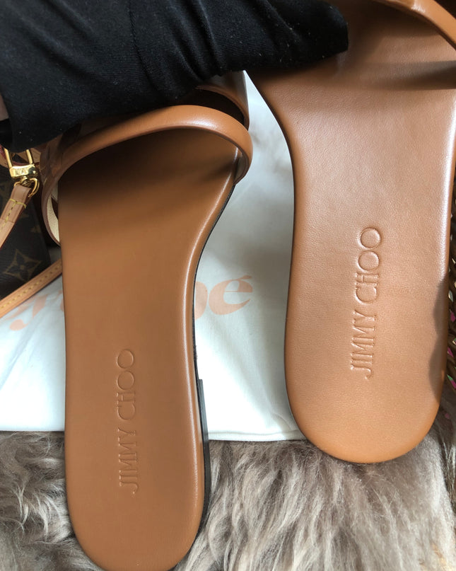 Preloved Jimmy Choo Laran Flats in Nappa 38 1/2