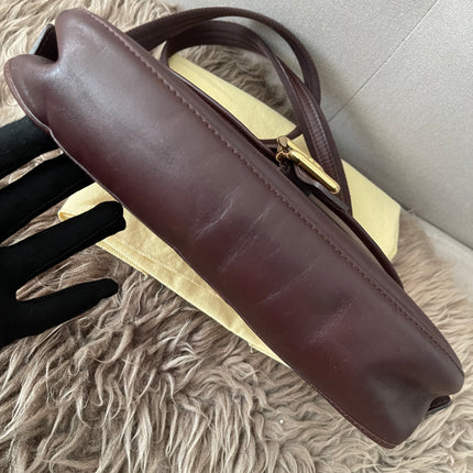Preloved Authentic Louis Vuitton Monogram Mini Lin Marjorie shoulder bag in burgundy cloth with leather trim