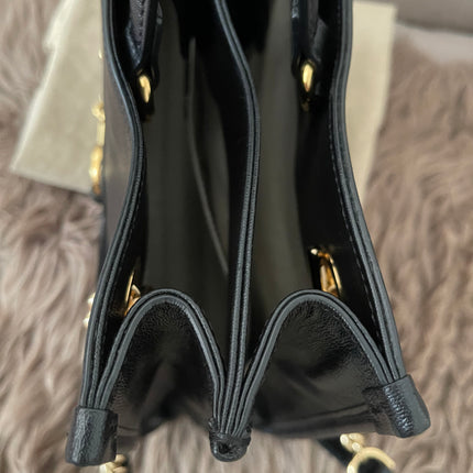 Preloved Authentic Rank A Gucci Horsebit 1955 tote bag in black leather