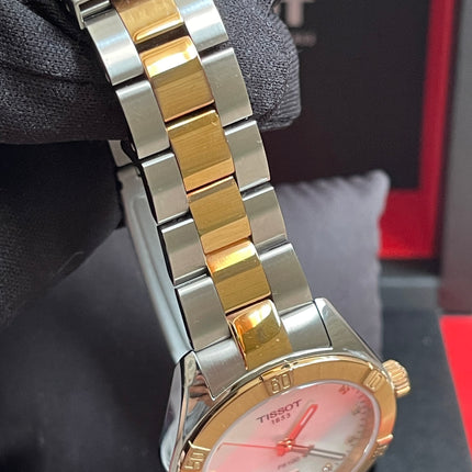 Preloved Authentic Tissot PR 100 Ladies Watch - Two-Tone, Pearlescent Dial and Diamond Markers