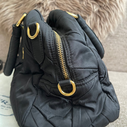 Preloved Authentic Prada Quilted Nylon Tessuto Bomber Bag – Black