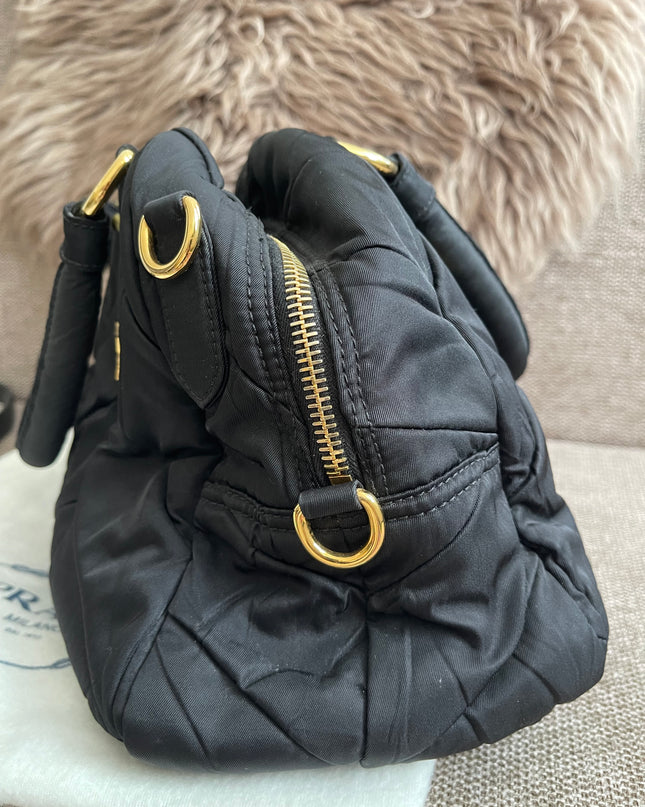 Preloved Authentic Prada Quilted Nylon Tessuto Bomber Bag – Black