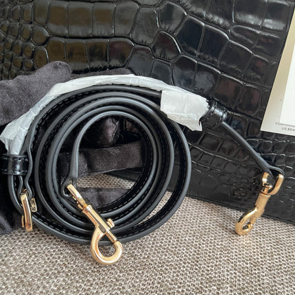 Preloved Authentic Tory Burch Britten Embossed Satchel in Black