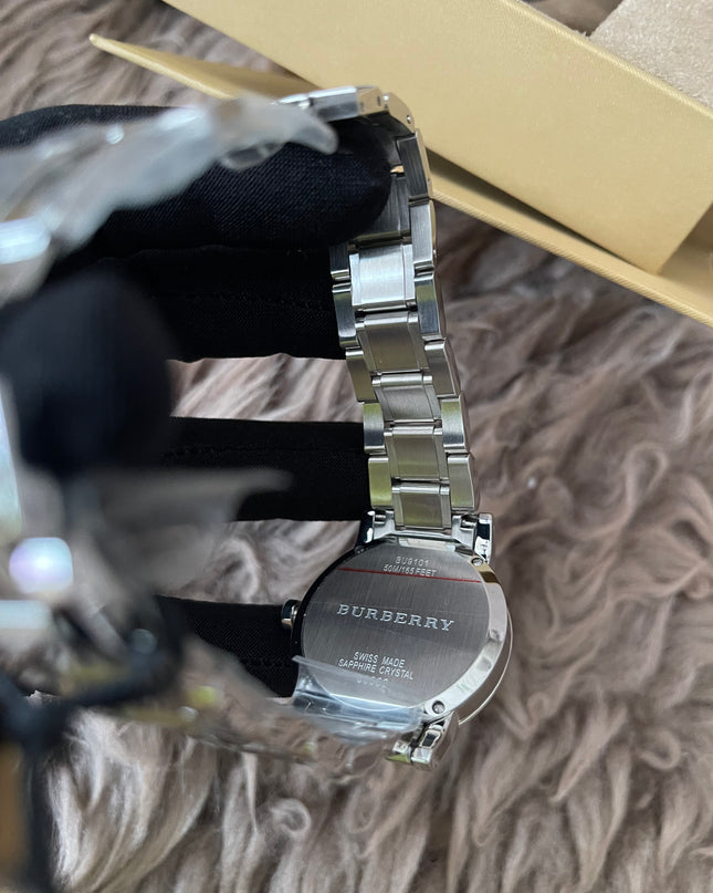 Preloved Authentic Rank N Burberry The City BU9001 stainless steel watch with a black dial.