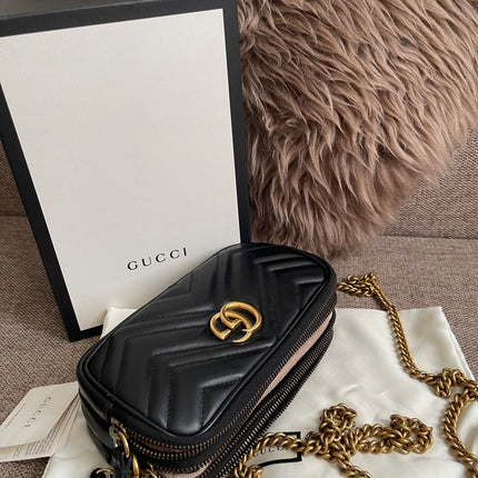 Preloved Authentic Gucci GG Marmont Mini Chain Bag – Black
