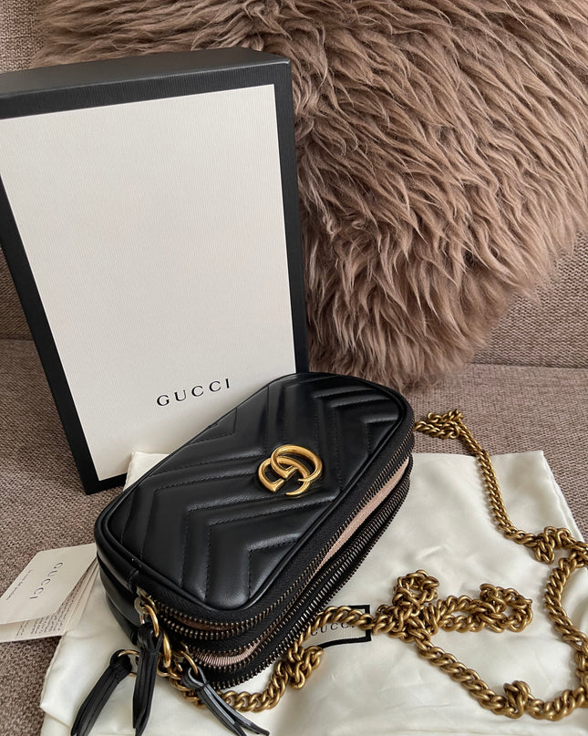 Preloved Authentic Gucci GG Marmont Mini Chain Bag – Black