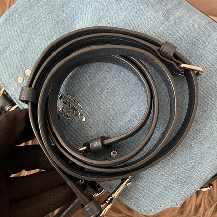 Authentic Preloved Coach Mini Lillie Carryall (Denim Multi)