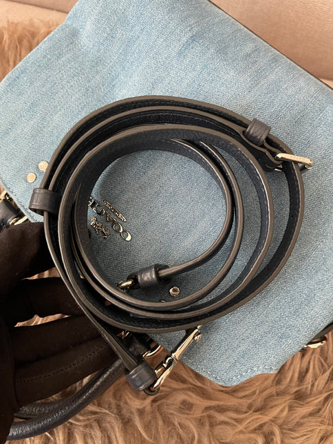 Authentic Preloved Coach Mini Lillie Carryall (Denim Multi)