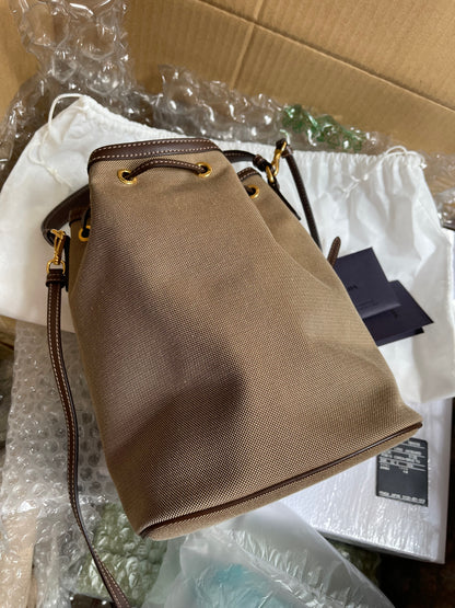 Preloved Prada  2021 Logo Jacquard Bucket Bag