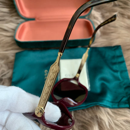 Gucci Burgundy/Black GG00765 Butterfly Sunglasses