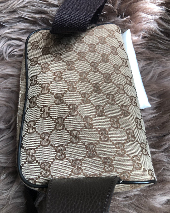 Preloved Gucci Waist Belt Bag GG Canvas
