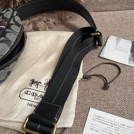 Preloved Authentic Coach Signature Varsity Stripe Flight Crossbody Bago
