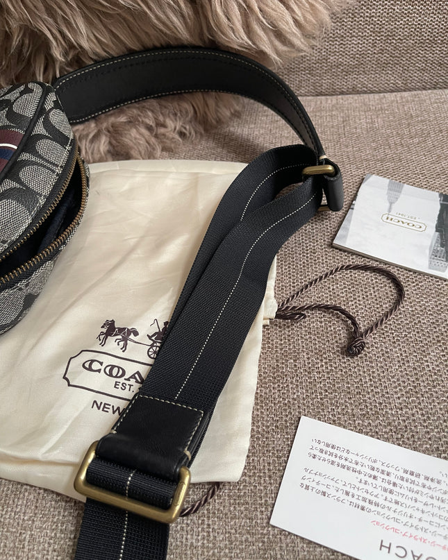 Preloved Authentic Coach Signature Varsity Stripe Flight Crossbody Bago