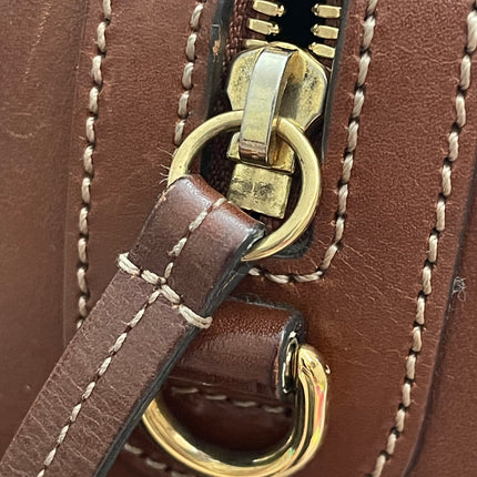 Peloved Authentic Gucci GG Supreme Duffle/Boston Mini – Tan Leather Trim with Strap