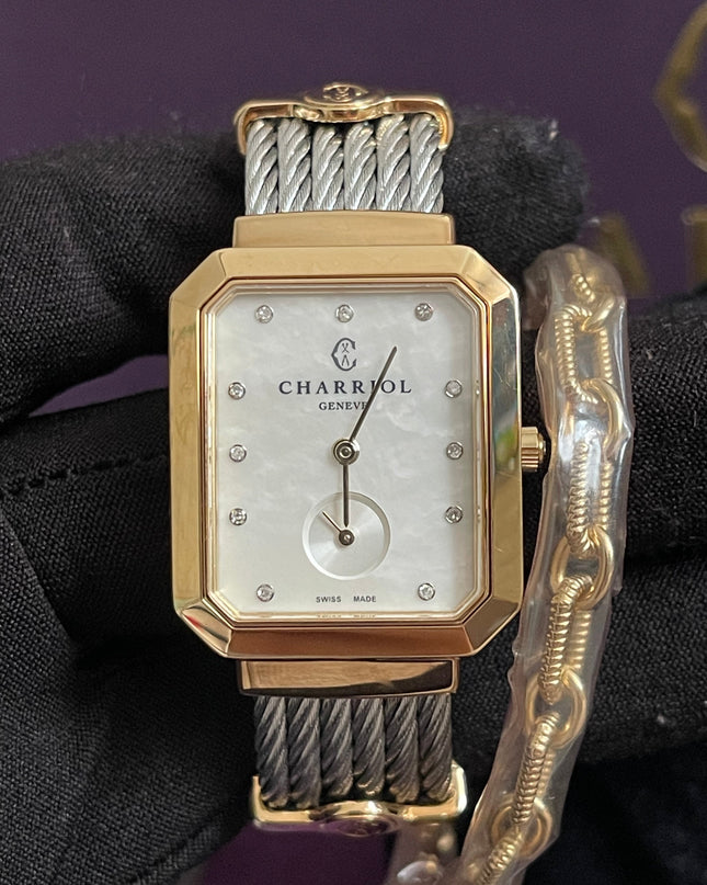 Preloved Authentic Charriol St-Tropez Ladies Watch — Two-Tone Silver Cable & Gold