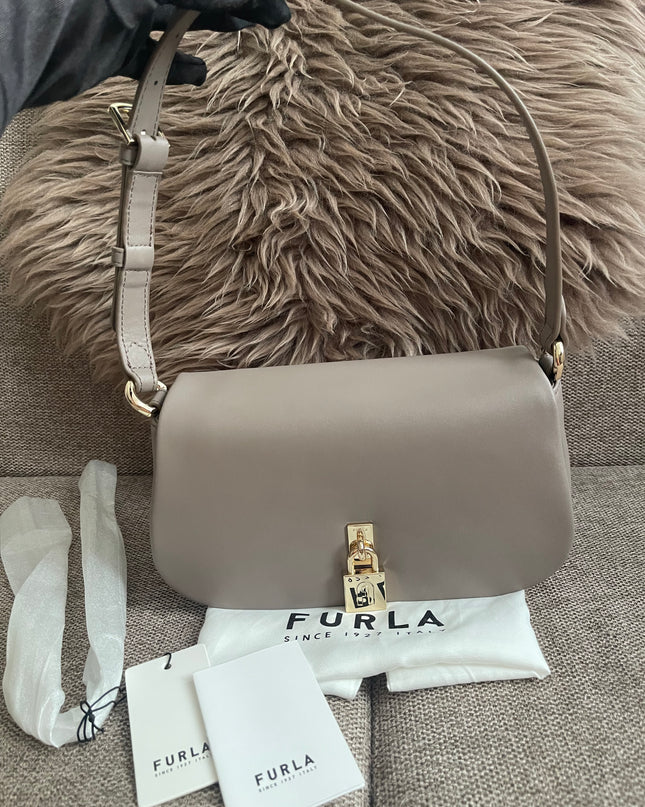 Preloved Authentic Furla Artemis S Shoulder Bag in Stucco Gray